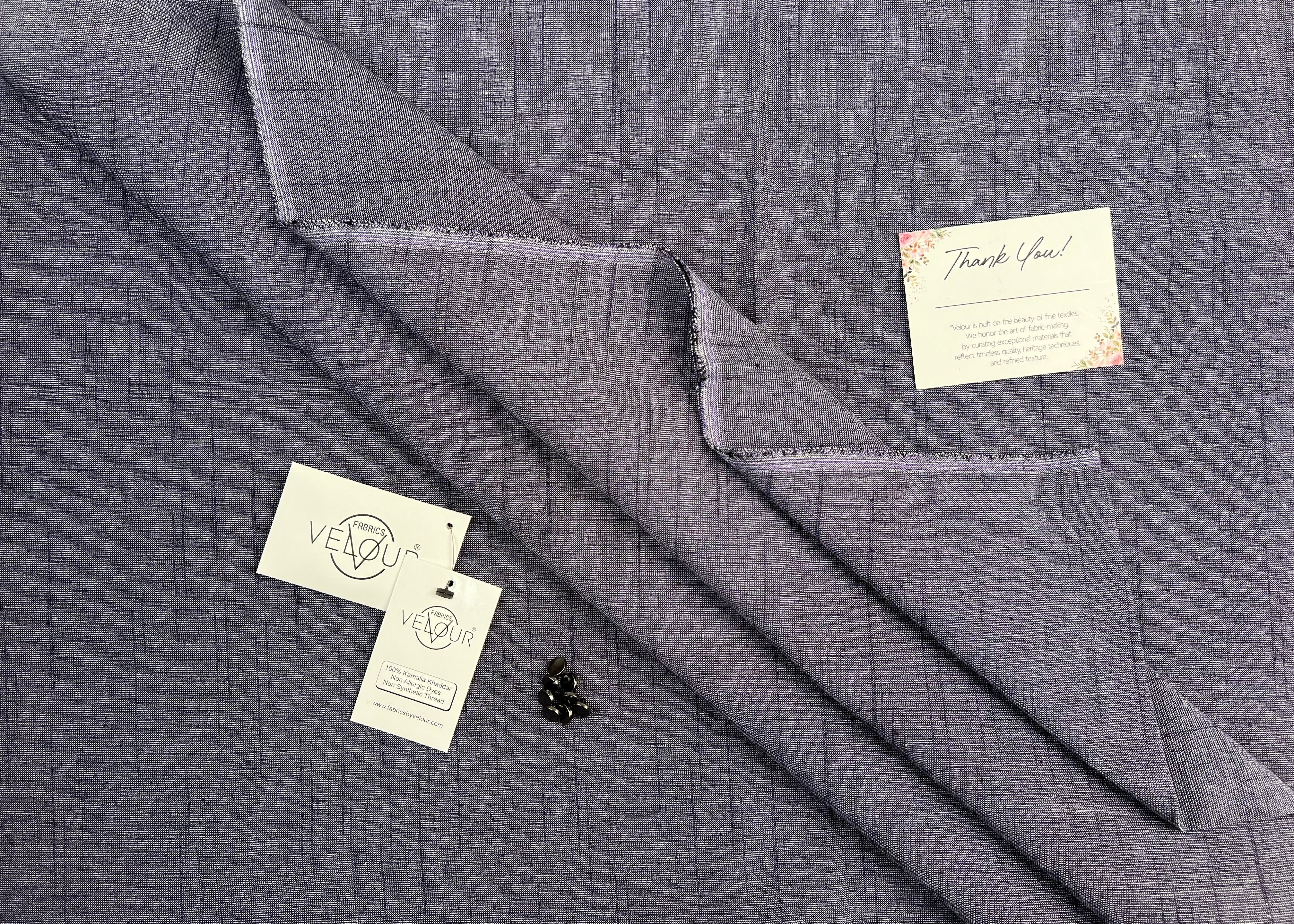 SLUB WINTER KHADDAR- PURPLE GREY